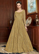 Load image into Gallery viewer, Yellow and Gold Heavy Embroidered Gown Style Anarkali fashionandstylish.myshopify.com