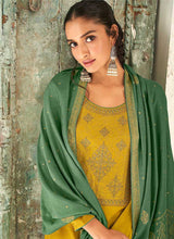 Load image into Gallery viewer, Yellow and Green Splendid Embroidered Pant Style Suit fashionandstylish.myshopify.com