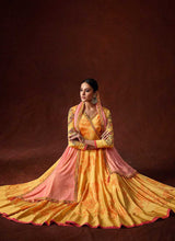 Load image into Gallery viewer, Yellow and Pink Embroidered Anarkali Style Gown fashionandstylish.myshopify.com