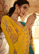 Load image into Gallery viewer, Yellow and Teal Designer Heavy Embroidered Lehenga fashionandstylish.myshopify.com