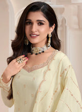 Load image into Gallery viewer, Exquisite Embroidered Off White Palazzo Suit
