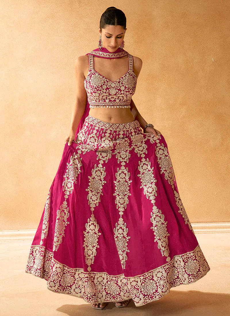 Affordable Pink Embroidered Lehenga