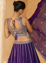 Load image into Gallery viewer, Affordable Plum Embroidered Lehenga
