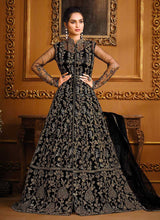 Load image into Gallery viewer, Black Heavy Embroidered High Slit Style Designer Suit fashionandstylish.myshopify.com

