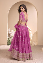 Load image into Gallery viewer, Celestial Grace Embroidered Purple Lehenga
