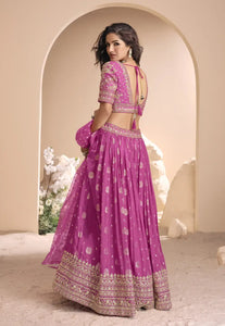 Celestial Grace Embroidered Purple Lehenga