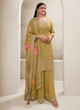 Load image into Gallery viewer, Charming Yellow Heavy Embroidered Sharara Suit
