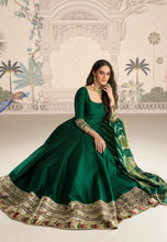Load image into Gallery viewer, Classic Partywear Embroidered Green Anarkali Gown
