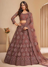 Load image into Gallery viewer, Dark Brown Floral Embroidered Stylish Lehenga Choli fashionandstylish.myshopify.com
