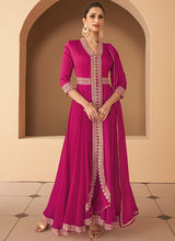 Load image into Gallery viewer, Dark Pink Heavy Embroidered Stylish Anarkali
