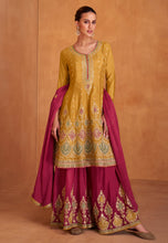 Load image into Gallery viewer, Dream Yellow Palazzo Pants with Vibrant Floral Embroidery Suit
