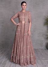 Load image into Gallery viewer, Elegant Dusty Lavender Embroidered Lehenga
