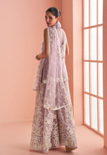 Load image into Gallery viewer, Elegant Embriodered Partywear Lilac Sharara Set
