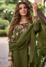 Load image into Gallery viewer, Elegant Embroidered Green Classic Salwar Suit
