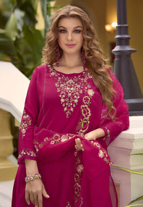 Elegant Embroidered Pink Classic Salwar Suit