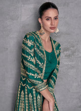 Load image into Gallery viewer, Elegant Green Embroidered Lehenga
