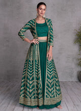 Load image into Gallery viewer, Elegant Green Embroidered Lehenga
