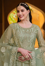 Load image into Gallery viewer, Elegant Green Heavy Embroidered Designer Anarkali
