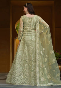 Elegant Green Heavy Embroidered Designer Anarkali
