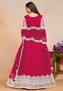 Elegant Pink Embroidered Anarkali Gown