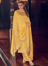 Load image into Gallery viewer, Elegant Yellow Embroidered Straight Pant Suit
