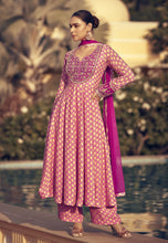 Load image into Gallery viewer, Embroidered Dark Pink Anarkali with Modern Flair
