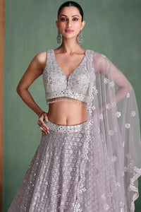 Embroidered Elegance Grey Lehenga Choli