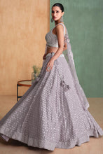 Load image into Gallery viewer, Embroidered Elegance Grey Lehenga Choli
