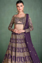 Load image into Gallery viewer, Embroidered Elegance Violet Lehenga Choli
