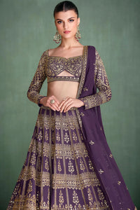 Embroidered Elegance Violet Lehenga Choli