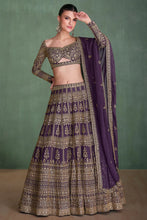 Load image into Gallery viewer, Embroidered Elegance Violet Lehenga Choli
