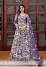 Load image into Gallery viewer, Embroidered Purple Anarkali Suit
