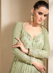 Emerald Green Designer Anarkali Suit with Lavish Embroidery