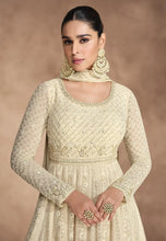 Load image into Gallery viewer, Ethereal Elegance Embroidered Cream Anarkali Gown
