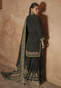 Exquisite Embroidered Black Sharara Suit