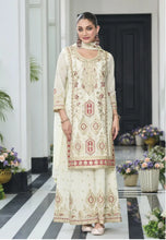 Load image into Gallery viewer, Exquisite Embroidered White Palazzo Suit
