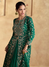 Load image into Gallery viewer, Exquisite Zari Embroidered Green Lehenga
