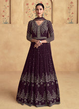 Load image into Gallery viewer, Exquisite Zari Embroidered Purple Anarkali
