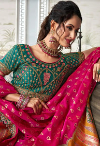 Festive Flair Multi-Hued Embroidered Lehenga Choli