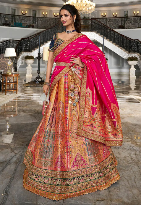 Festive Flair Multi-Hued Embroidered Lehenga Choli