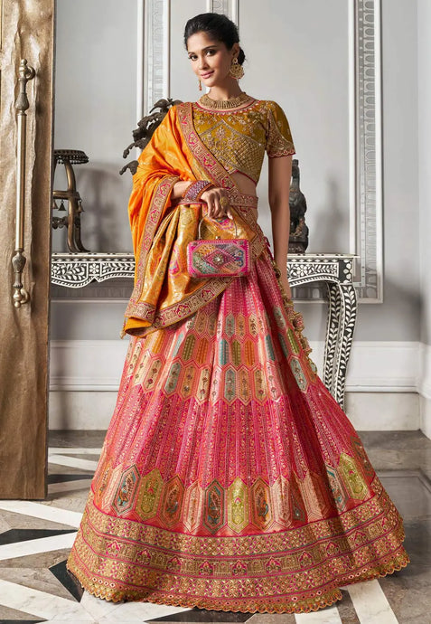 Festive Flair Multi-Hued Embroidered Lehenga Choli