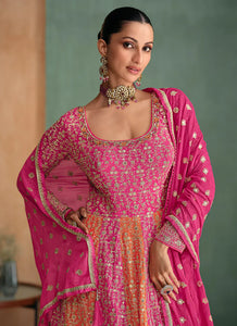 Flawless  Embroidered Pink Anarkali Gown