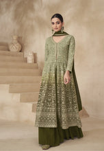 Load image into Gallery viewer, Flawless Slit Style Olive Green Anarkali Lehenga
