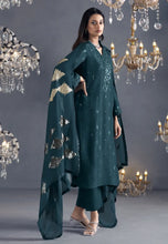 Load image into Gallery viewer, Flawless Sophistication Embroidered Green Pant Suit
