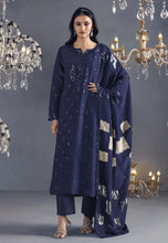 Load image into Gallery viewer, Flawless Sophistication Embroidered Navy Blue Pant Suit
