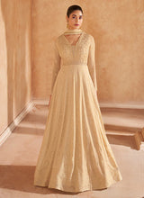 Load image into Gallery viewer, Graceful  Beige Embroidered Anarkali Gown
