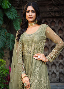 Green Heavy Embroidered Designer Anarkali Suit
