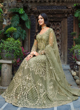 Load image into Gallery viewer, Green Heavy Embroidered Designer Anarkali Suit
