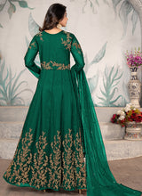 Load image into Gallery viewer, Green Kalidar Embroidered Designer Anarkali Suit
