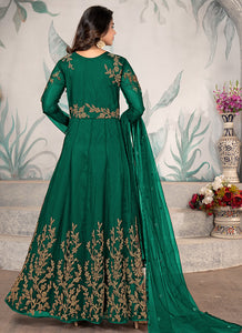 Green Kalidar Embroidered Designer Anarkali Suit